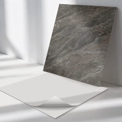 Wallfluent Vinyl Tegels - Natuursteenpatroon Vinyl Wandtegels - 30 cm x 30 cm - Grijs PVC Tegels - 9 stuks - Vierkant PVC Tegels - Texturen Plaktegels - Wand PVC Tegels - Plaktegels Keuken en Badkamer