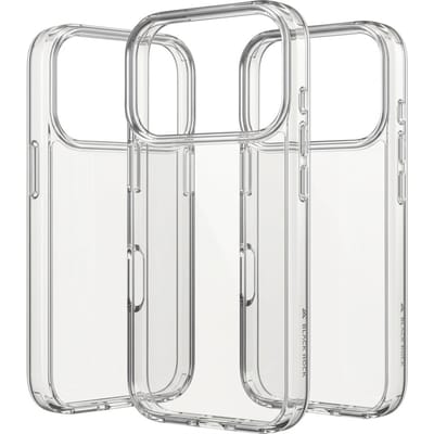 Transparant telefoon hoesje set van 3 geschikt voor iPhone 17 Pro – doorzichtige backcover met verhoogde randen en schokbestendige hoeken – unisex clear case set