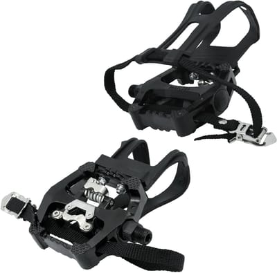 Pedalen voor Fietsen met Kooi en Band voor Mountainbike, Racefiets en Spinningfiets - 9/16 Inch Spindel, Ideaal voor Binnen- en Buitentraining