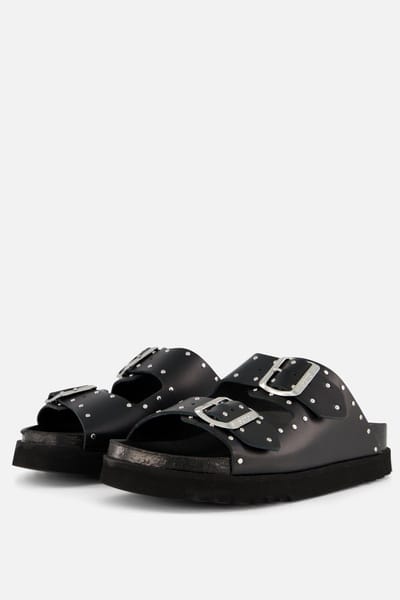Scholl Beatriz Studs Sandalen Leer Vrouwen - Zwart
