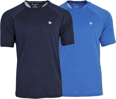 2-Pack Donnay - Sport T-shirt (André) - Multi Sportshirt - Heren - Navy/True blue (536) - maat L