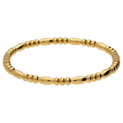 Lucardi - Dames Stainless steel goldplated bangle 3om1 - Armband - Staal - Goudkleurig