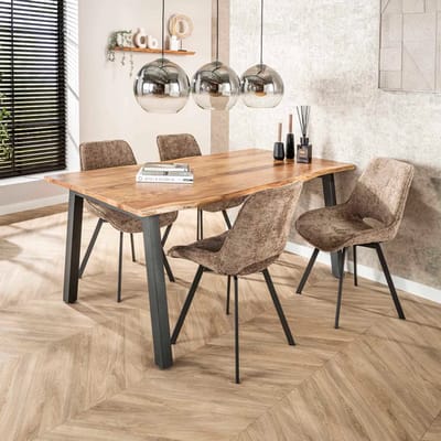 Eettafel Rechthoekig Acaciahout Naturel 180 - Grijs - Novihome