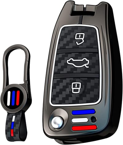 Beschermende Sleutelhoes van Luminous Siliconen voor Audi Modellen A1, A3, A4, A6, Q5 en meer met Sleutelhanger