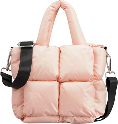Dames Gewatteerde Tas - Schoudertas Hobo - Dagelijks Gebruik - Zachte Winter Vulling - 25 cm - Wit