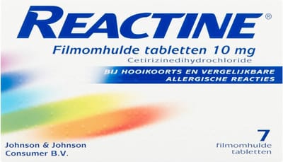 Reactine Allergietabletten Cetirizine 10 mg - 7 tabletten