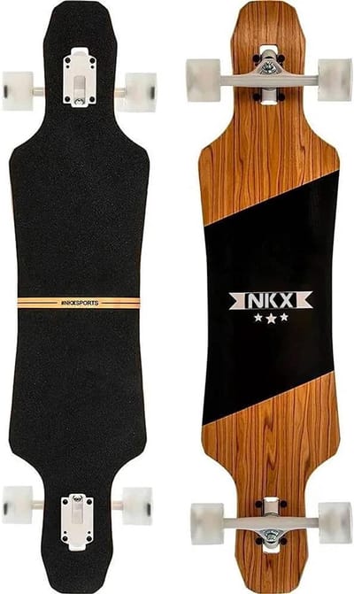 Compleet Longboard - Cruiser Skateboard - Transport en cruisen - 6 Lagen esdoorn - 100 cm - Olijf