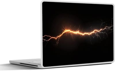 Laptop sticker - 10.1 inch - Gaming - Oranje - Bliksemflits - Licht - 25x18cm - Laptopstickers - Laptop skin - Cover