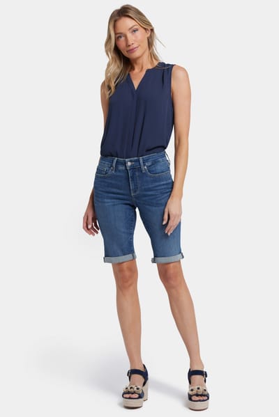 Briella 11 Inch Denim Shorts Met Omgeslagen Boordjes | Valencia Surf
