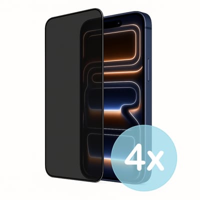 Privacy Screenprotector Geschikt voor iPhone 17 Pro – Anti-Gluren – Krasbestendig Gehard Glas 9H – Volledige Dekking – 4-Pack – FuturiQ