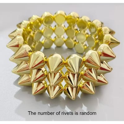 Een Gotisch Klinknagel Overdreven Punk Armband Met Gedurfd En Overdreven Ontwerp, Verstelbaar Voor Dagelijks Feest Gebruik, Rock Armband beige
