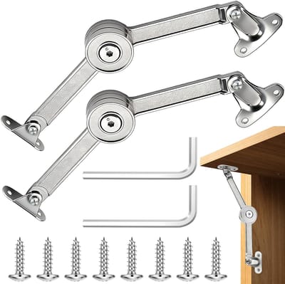 Dailygoods- Scharnieren voor Dekselhouder - Verstelbare Heffing - Zinklegering - Kleine Scharnieren - Scharnieren Keukenkastjes - Totale Lengte 20,7 cm - Dekselsteun