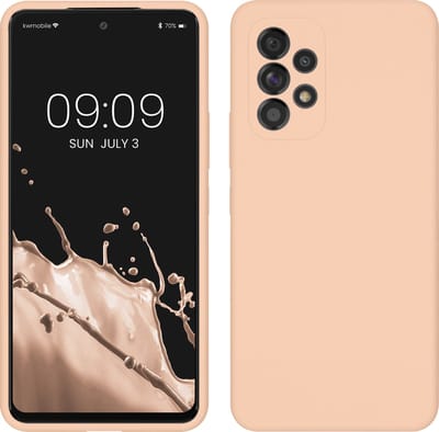 kwmobile telefoonhoesje geschikt voor Samsung Galaxy A53 5G - Hoesje met siliconen coating - Smartphone case in pastelkleurige perzik
