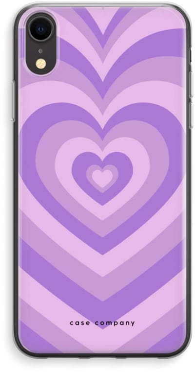 Case Company® - Hoesje geschikt voor iPhone XR hoesje - Hart Paars - Soft Cover Telefoonhoesje - Bescherming aan alle Kanten en Schermrand