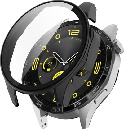 Watch case screenprotector - hoesje - geschikt voor Huawei GT 4 - 46 mm - zwart
