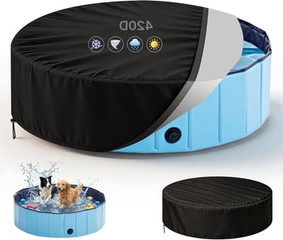 Dailygoods- Zwembadafdekking rond 160x30 cm - Waterdicht - Opvouwbaar - UV-bestendig - 420D Oxford - Bescherming tegen vuil - Zwembadzeil