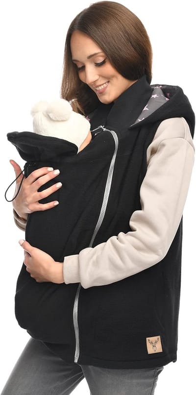 Draagvest Zwangerschap - Draagjas Baby - Baby Dragen - 3-in-1 Functionaliteit - EU Gemaakt - Zwart