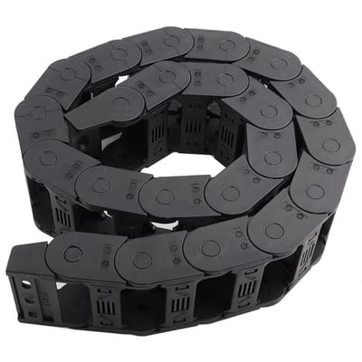 100cm 25 x 57mm Nylon Ouvert des Deux Côtés Porte-Câble Chaîne Porte-Câbles Accessoire de Machine à Graver black