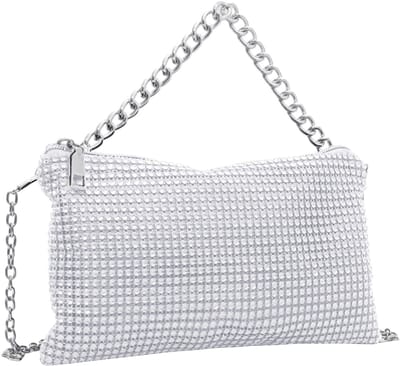 Dailygoods- Clutch - Avondtasje - Handtas Dames - Handtas met Ketting - PU Materiaal - Lichtgewicht 23x13x2 cm