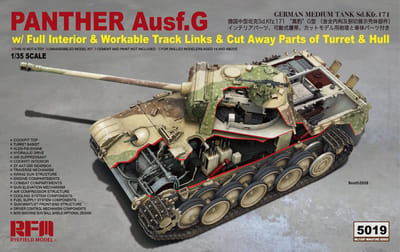 Rye Field Model Modelbouwpakket Militaire voertuigen - 5019 PANTHER Ausf. G w/ full interior -cut away Plastic - 1:35 - Modelbouw