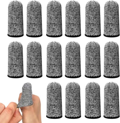 Vingerbescherming 20 stuks - Duimbeschermer - Herbruikbaar - Antislip - Ademend - Snijbestendig - Werk, keuken, tuin - Grijs