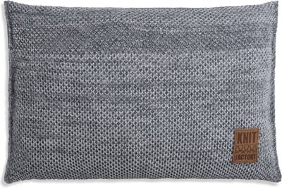 Knit Factory Zoë Sierkussen - Licht Grijs mêlee - 60x40 cm - Kussenhoes inclusief kussenvulling