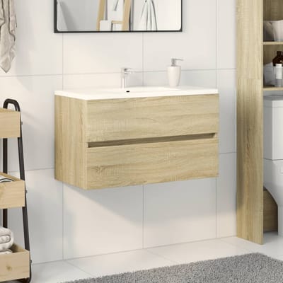 vidaXL - Wastafelkast - 80x38,5x45 - cm - spaanplaat - sonoma - eikenkleurig