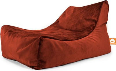 Whoober loungestoel zitzak Bali velvet bordeaux rood - zacht en comfortabel - Wasbaar
