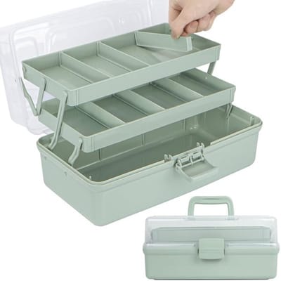 Opbergdoos 31,8 cm - 3 Laags - Compartimenten - Gereedschapskist - Medicijnopslag - Organizer voor Haaraccessoires - Opbergkist