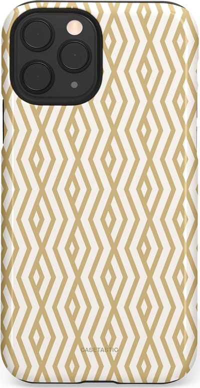 Casetastic Hoesje Geschikt voor Apple iPhone 11 Pro - Stijlvolle Beschermende Duo-layer Case - Art Deco Goud