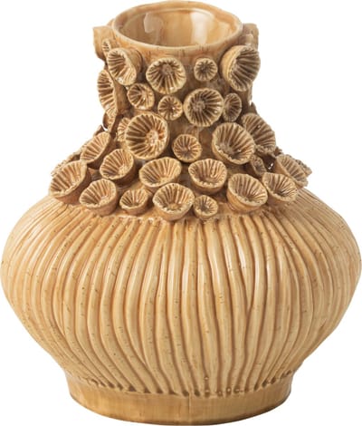 J-Line Vaas Gourd Koraal - keramiek - oker - Ø 32 cm