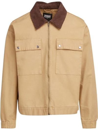 Urban Classics Mens Workwear Cotton Jacket Heren Tussenseizoensjas - beige - M