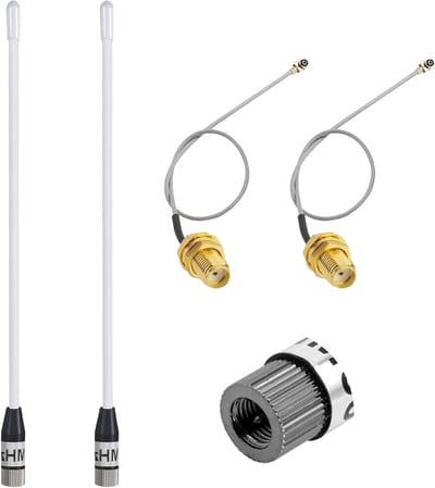 LoRa Antenne met 10dBi Gain voor Lange Bereik, Geschikt voor ESP32 en Meshtastic, Inclusief SMA en U.FL IPX Kabel (2 Stuks)