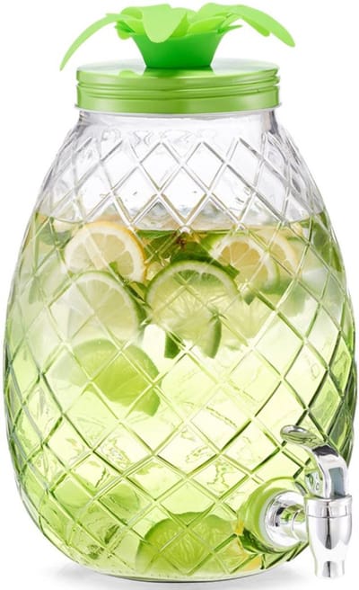 Zeller Drankdispenser - groen - ananas vorm - 4,5 liter - 24 x 19 x 29 cm