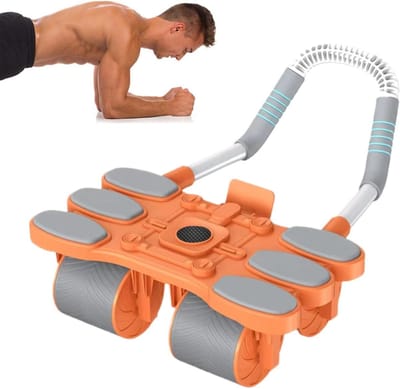 Buikspierroller - Fitness wiel - Kracht training - Automatische remfunctie - 32 x 17 x 22 cm - Oranje