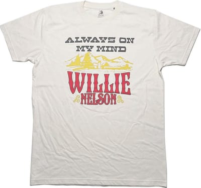 Willie Nelson - Always On My Mind Heren T-shirt - S - Gebroken wit