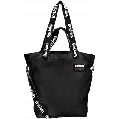 BeUniq schoudertas - 49x41x19 cm - zwart - shopper - strandtas