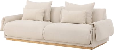 Nest living Rikki Gestoffeerde 3-Zits bank Beige - Groot - Bankstel - Lounge - Scandinavisch - Modern - 237 cm