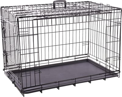 Flamingo Hondenbench L – Opvouwbare Hondenbench Draadkooi Zwart – 93x59x62,5 cm – Flamingo hondenbench Nyo Zwart