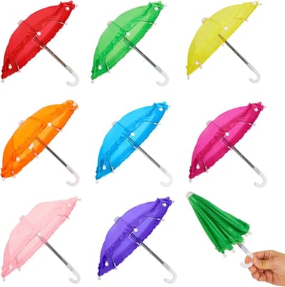 Miniatuur Paraplu's - 1:6 Schaal - 8 Stuks - 11,8 Inch - Kleurrijk - Verstelbaar - Voor Fotografie Props En Decoratie - 8 Kleuren