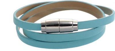 Behave - Blauwe armband imitatieleer - Magneetsluiting - Casual stijl