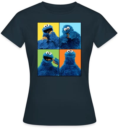 Sesamstraat Koekiemonster Kunst T-Shirt Dames