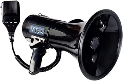 Draagbare Megafoon - Luidspreker Sirene - Evenementen Aankondigingen - Met Sirene Alarm - 50 W - Zwart