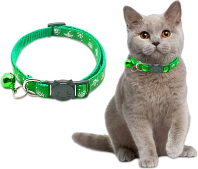 Q2P - Kattenhalsband - Kerst - Groen - Veiligheidssluiting - Kattenbandje - Kitten - Halsband - Katten - Halsband - Hond - Kat 18-32Cm