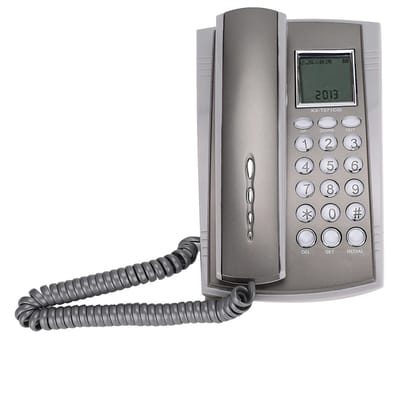 Dailygoods- Bedrade Telefoon met Nummerherkenning - Vaste Telefoon - Aan de Muur Monteerbaar - Voor Thuis/Hotel - Grijs