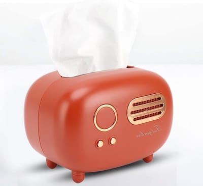 Retro Tissue Box Houder in Retro Radio Vorm, Organizer voor Keuken, Badkamer en Slaapkamer, Stijlvolle Tissues Cover voor Dressoirs en Tafels