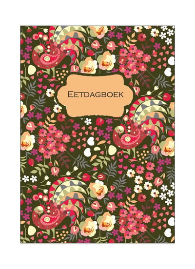 Eetdagboek | Food Journal | Voedingsdagboek | Afslanken | Dieet | Gezonde leefstijl | Motivatie | Selfcare | Gewicht bijhouden | Maaltijdplanner | Gezondheid | Lifestyle | Softcover | Elastiek | Pauwveren | Pauw | Eetschrift | Slank | Boekenlegger