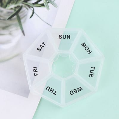 Gadgetpoint - Pillendoosje - Pillenbox - Opbergbakje - Ma-Zo - 7 dagen - Wit