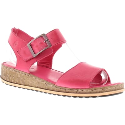 Hush Puppies Dames Sandalen Lage Wedge Ellie Leer Gesp roze