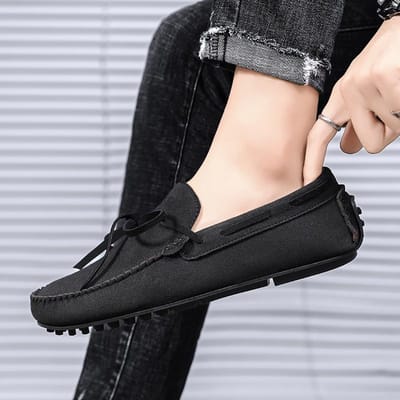 Trend Suède Heren Casual Schoenen Ademend Comfort Slip-on Heren Rijschoenen Mode Heren Luie Schoenen Luxe Loafers Mocassins 39 white